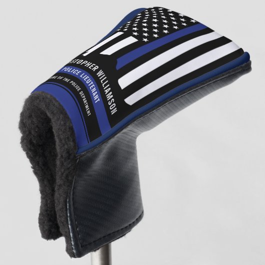 Douane-politieagent Thin Blue Line Police Golf Golfheadcover (3/4 voorkant)