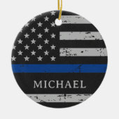 Douane-politieagent Thin Blue Line USA Keramisch Ornament (Voorkant)