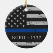 Douane-politieagent Thin Blue Line USA Keramisch Ornament (Achterkant)