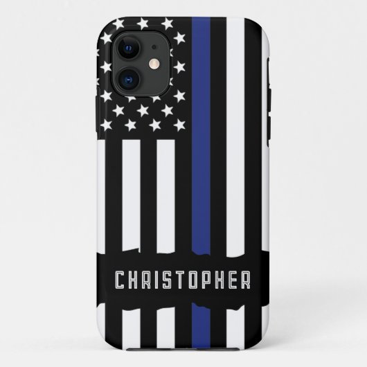 Douane-politieagent voor politie met blauwe lijn Case-Mate iPhone case (Achterkant)