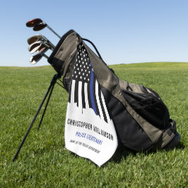 Douane-politieagent voor politie met blauwe lijn golfhanddoek