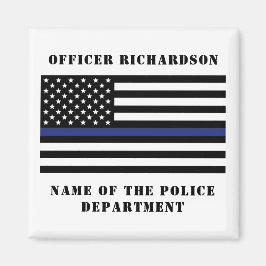 Douane-politieagent voor politie met blauwe lijn magneet