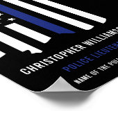 Douane-politieagent voor politie met blauwe lijn poster (Hoek)