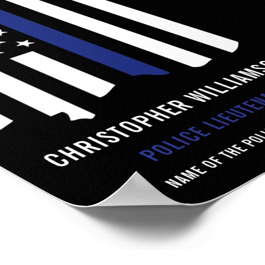 Douane-politieagent voor politie met blauwe lijn poster (Hoek)