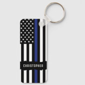 Douane-politieagent voor politie met blauwe lijn sleutelhanger (Achterkant)