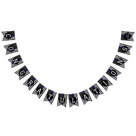 Douane-politiebeambte Thin Blue Line Congrates Vlaggetjes