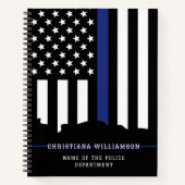 Douane-politiebeambte Thin Blue Line Police Giften Notitieboek (Voorkant)