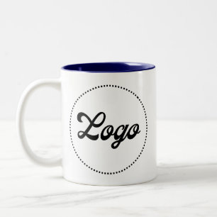 Douane promotionele NAVY BLUE Tweezijdig Logo Mok