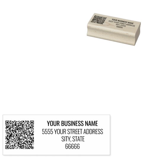 Douane QR Code Info Adres Naam Rubberstempel (Gestempeld)