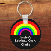 DOUANE-regenboog op een keten Sleutelhanger (Voorkant)