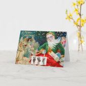 DOUANE RETRO CHRISTMAS AFBEELDING COLLAGE BLANK KA KAART (Gele Bloem)