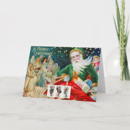 DOUANE RETRO CHRISTMAS AFBEELDING COLLAGE BLANK KA KAART