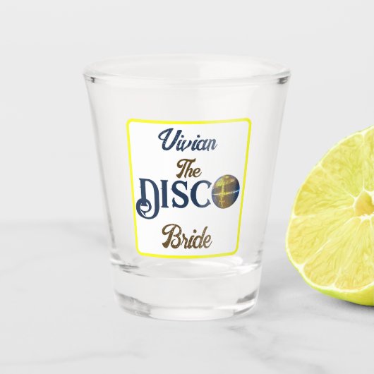 Douane Retro Disco Bachelorette Party Disco Bride Shot Glas (Voorkant)