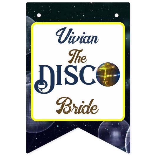 Douane Retro Disco Bachelorette Party Disco Bride Vlaggetjes (Tweede vlag)