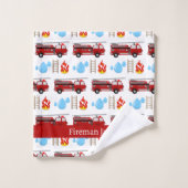 Douane Rode Brandweerwagens Brandweer Pattern Hand Bad Handdoek (Wasdoekje)