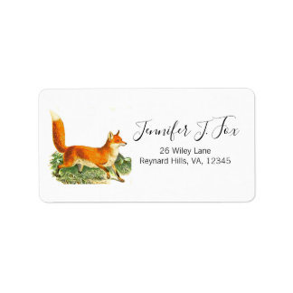  Douane Rode Fox Cute Forest Animal Etiket