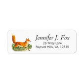 Douane Rode Fox Cute Forest Animal Etiket (Voorkant)