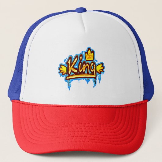 Douane Rode Witte Blauwe Trucker Hoed Pet (Voorkant)