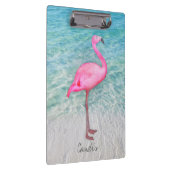 Douane Roze Flamingo Tropical Sandy Beach Modern Klembord (Rechts)