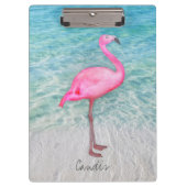 Douane Roze Flamingo Tropical Sandy Beach Modern Klembord (Voorkant)
