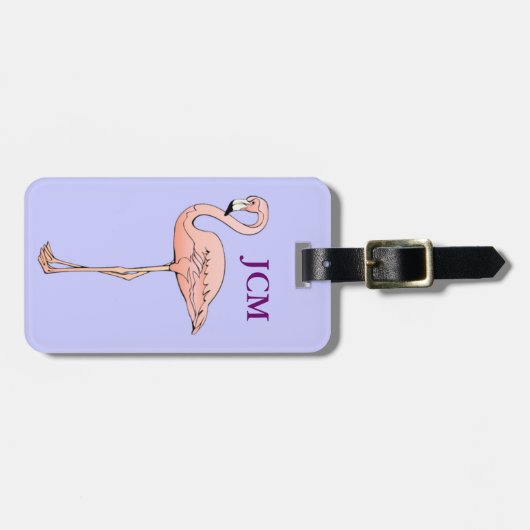 Douane Roze ID Identificatiemonogram Bagagelabel (Voorkant horizontaal)