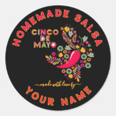 Douane Salsa-labels voor zelfgemaakte salsa Ronde Sticker (Voorkant)