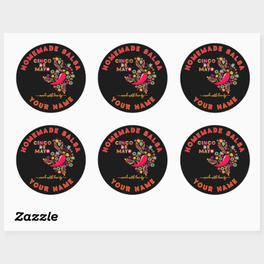 Douane Salsa-labels voor zelfgemaakte salsa Ronde Sticker (Vel)
