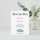 Douane sparen de Datum Assepoester Slipper op Blau Aankondigingskaart (Staand voorkant)