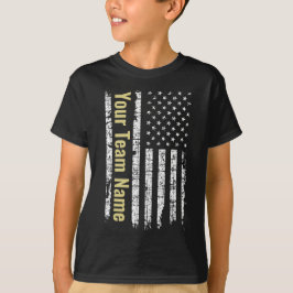 Douane Sportteam Naam Jersey met Amerikaanse Vlag T-shirt