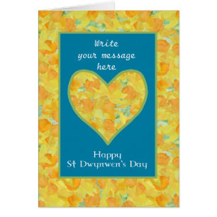 Douane St Dwynwen's Day Daffodils Heart, Engels