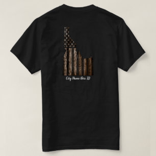 DOUANE - STADSNAAM - IDAHO PATRIOT BURNT WOOD BLOK T-SHIRT