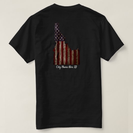DOUANE - STADSNAAM - IDAHO PATRIOT BURNT WOOD CLR T-SHIRT (Design achterkant)