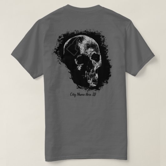 DOUANE - STADSNAAM - SCHAAL VAN IDAHO T-SHIRT (Design achterkant)