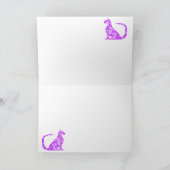 Douane Sterrige Paarse CrystalKatz Geeetings Kaart (Binnen)