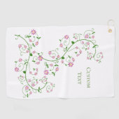 Douane Tekst Roze Bloem Wingolfhanddoek Golfhanddoek (Horizontaal)