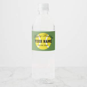 Douane tennis thema Verjaardagsfeest waterflessen Waterfles Etiket