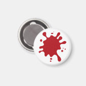 Douane Tomaat Rood Spat Magnet (Witte Basis) (Voorkant / Achterkant)