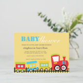 Douane-transporttrein babyjongen douche kaart (Staand voorkant)