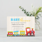 Douane-transporttrein babyjongen douche kaart (Staand voorkant)