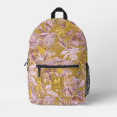 Douane Tropisch Blad Geel Grafisch Modern Ontwerp Bedrukte Rugzak (Voorkant)