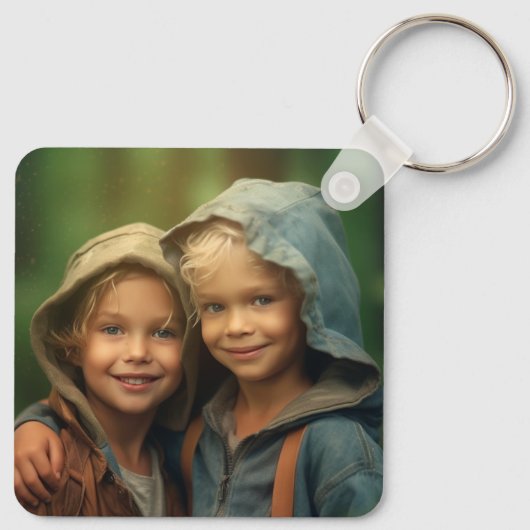 Douane Twee Afbeelding Dubbelzijdig Aluminium Sleutelhanger (Achterkant)