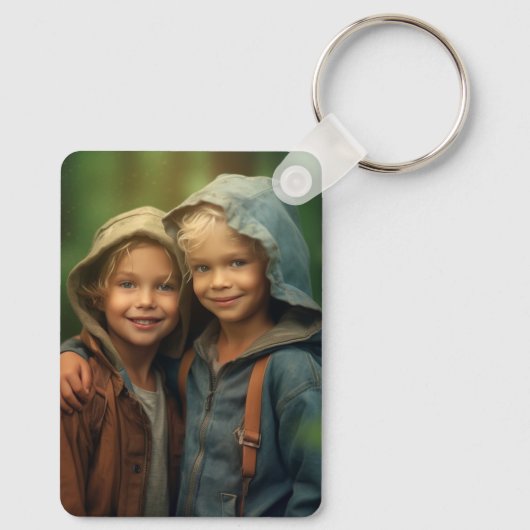 Douane Twee Afbeelding Dubbelzijdig Aluminium Sleutelhanger (Achterkant)