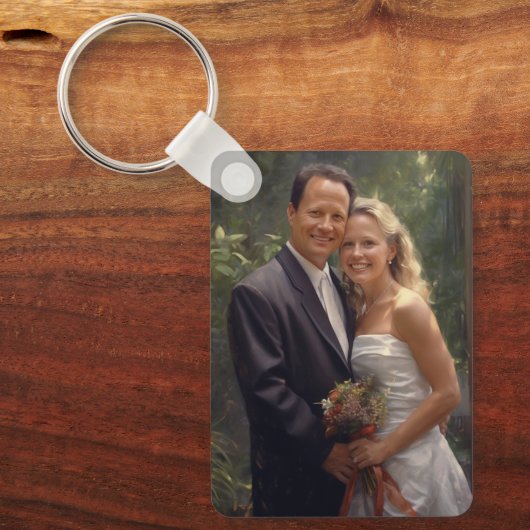 Douane Twee Afbeelding Dubbelzijdig Aluminium Sleutelhanger (Voorkant)