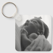 Douane Twee Foto Dubbelzijdig Vierkant Sleutelhanger (Voorkant)