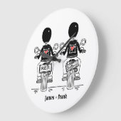 Douane Twee Grooms Biker Motorfiets Bruiloft Grote Klok (Hoek)