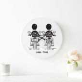 Douane Twee Grooms Biker Motorfiets Bruiloft Grote Klok (Huis)