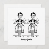 Douane Twee Grooms Biker Motorfiets Bruiloft Kaart (Voorkant / Achterkant)