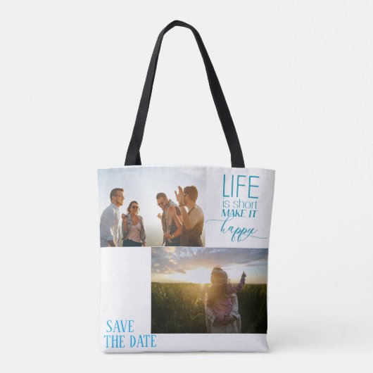 Douane Uw Eigen Foto Dubbelzijdige Canvas tas (Achterkant)