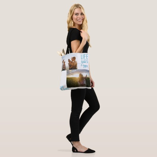 Douane Uw Eigen Foto Dubbelzijdige Canvas tas (Op model)