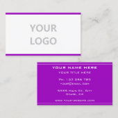 Douane Uw Eigen Ontwerp Paarse Visitekaartje (Voorkant / Achterkant)